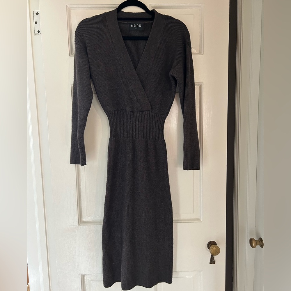 Modern Citizen knitted faux wrap dress
